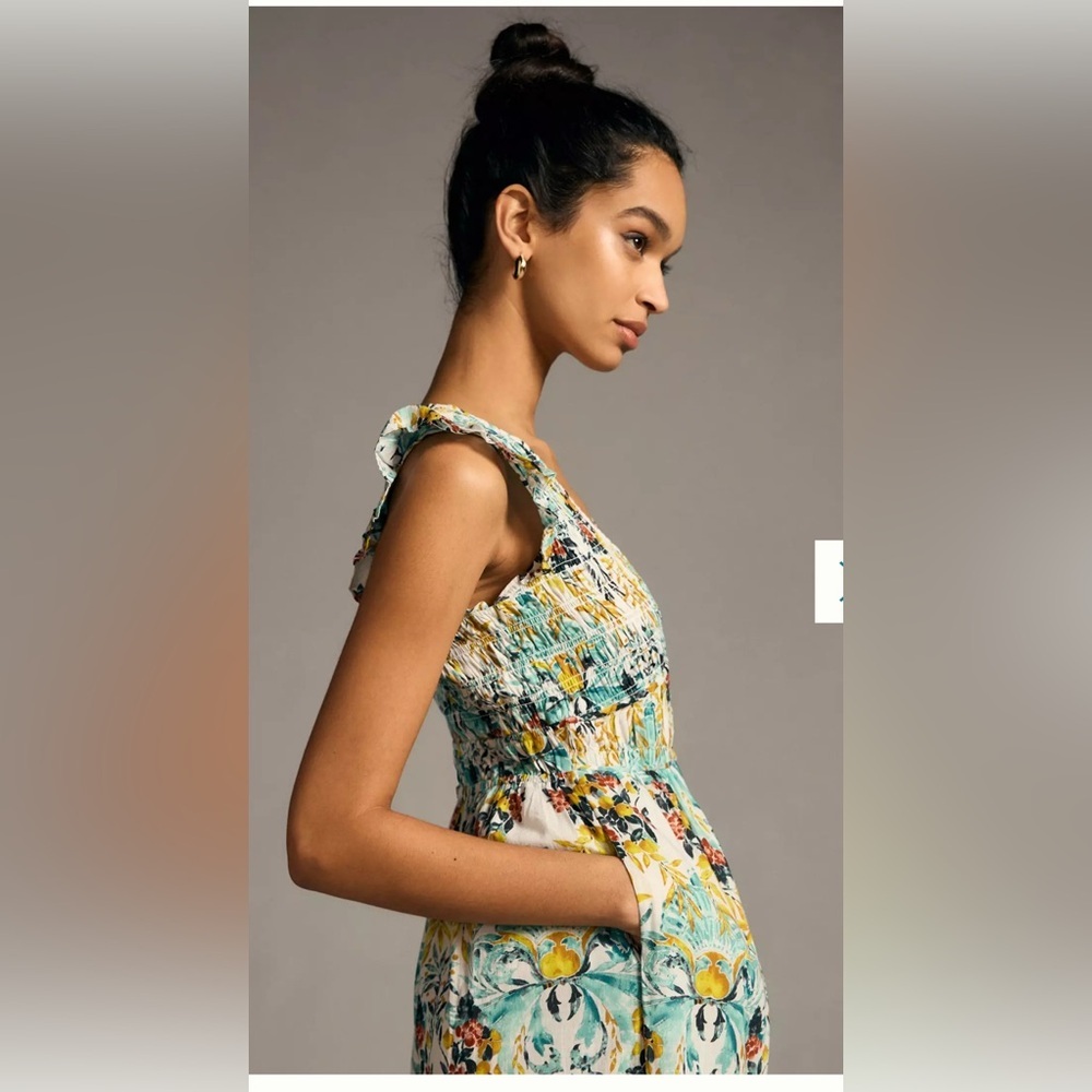 Anthropologie The Peregrine Midi Dress Smocked , size Small - Picture 4 of 13